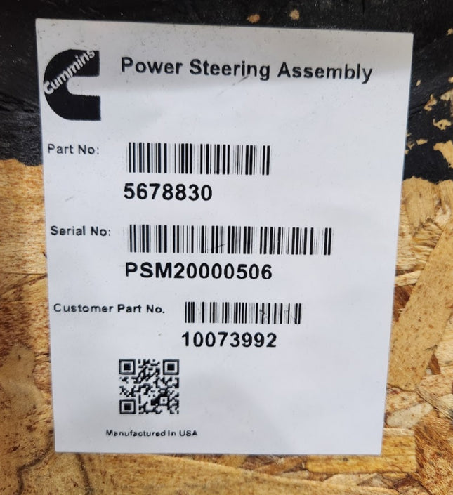 Cummins 5678830 Electro Hydraulic Hydrapulse Power Steering Assembly EV Electric Vehicle