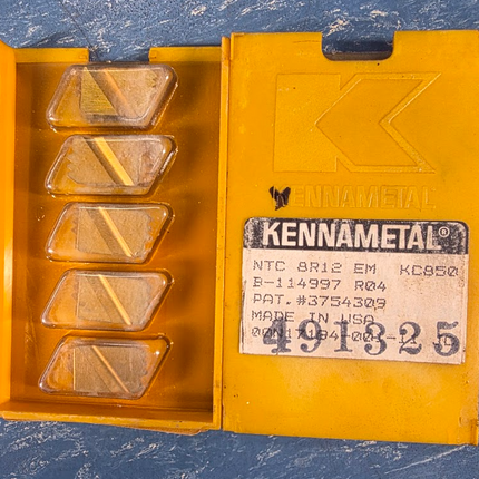 Kennametal KC850 Insert Set of 5 Pcs NTC8R12EM