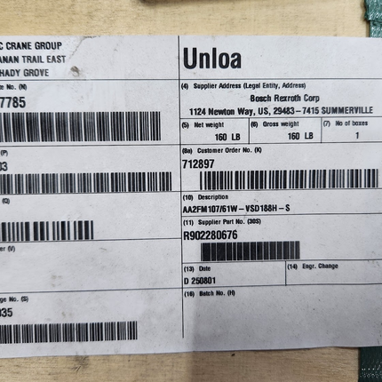 Bosch Rexroth Hydraulic Motor R902280676 AA2FM107/61W-VSD188H-S Manitowoc 80117003