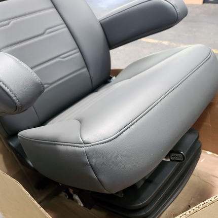 National Seating Premium Truck Seat Electric Adjustable Gray Vinyl Dual Armrest - getexcess