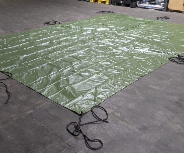 Military Surplus Ammo Tarp GREEN 12' x 17' Tie Ropes and Grommets Cove – getexcess