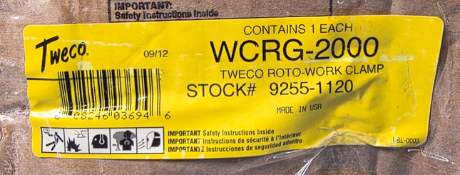 Tweco 2,000 AMP Roto Work Clamp WCRG-2000 - getexcess