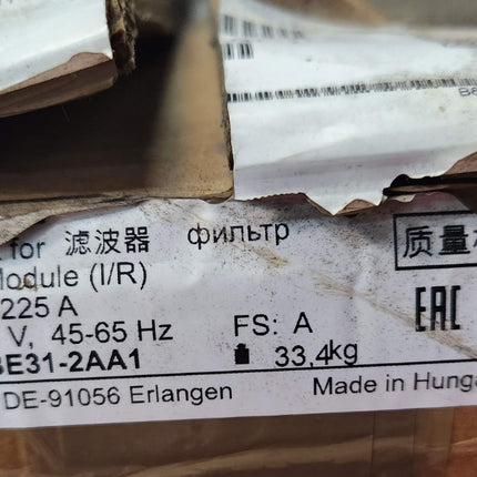 Siemens 6SL3000-0BE31-2AA1 120 kW Line Filter Active Line Module Noise