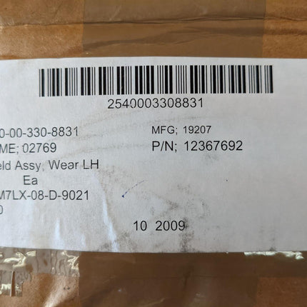 Wear LH Shield Assy 12367692 M9 Excavator US Army 2540-01-330-8831