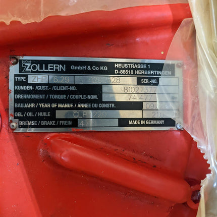 Zollern Hydraulic Free Fall Winch Gear Motor ZHP 6.29 1292528 Manitowoc 81027377