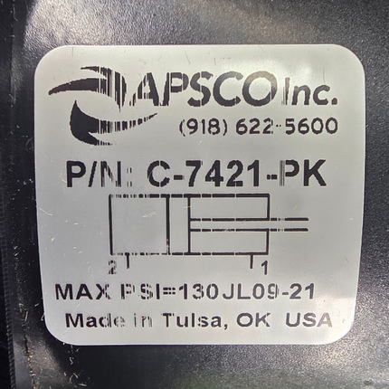 Apsco Tie Rod Cylinder C-7421-PK 4" Bore 20" Stroke 3/8" NPT Port 1"-14 Rod