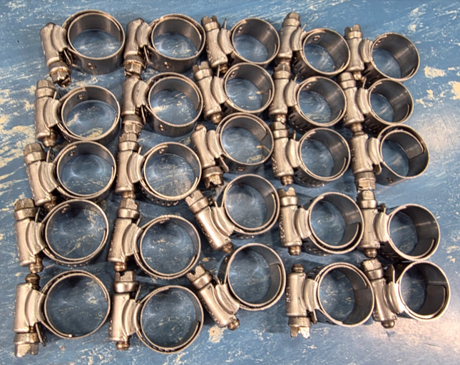 Pack of (25) Worm Gear Hose Clamp SS Lined Liner SAE8 9408H 6508E 615-008