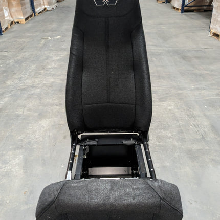 Bostrom Western Star T900F Truck Passenger Seat Fixed Suspension with Locked Tool Box High Back Black Cloth