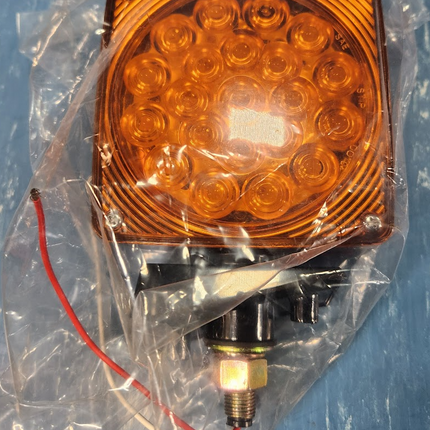 10010269 Dual Face Square Red Amber 45 LED Pedestal Fender Turn Light 4.5” Stud Mount Truck Bus