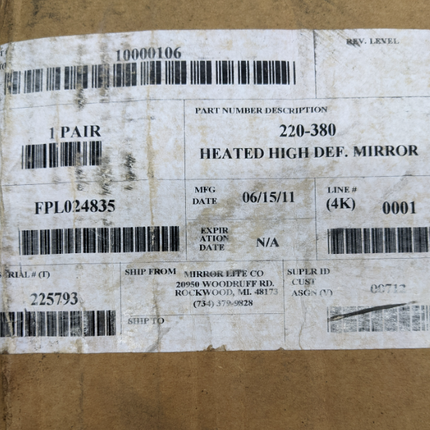 Black Heated HD Bus Mirrors w/Brackets Pair Mirror Lite 220-380 Blue Bird D3 Series - getexcess