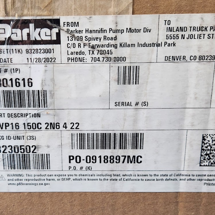 Parker 0301616 Hydraulic Piston Pump Med Duty PVP16-150C-2N6-422 - getexcess