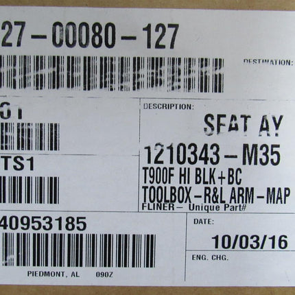 Bostrom Western Star T900F Truck Seat Non Suspension High Back Black Cordura