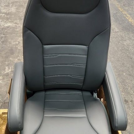 National Seating Premium Truck Seat Electric Adjustable Gray Vinyl Dual Armrest - getexcess