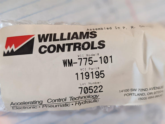 Actuator Williams Controls Modulator Valve Actuator 119195 WM-775-101