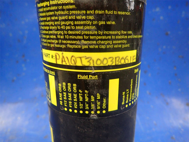 PA1QT31003B0G1F 3" Bore 3000 PSI Piston Hydraulic Accumulator Manitowoc