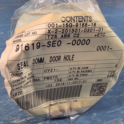 Genuine Honda 91619-SE0-0000 OEM 30mm Door Hole Seal - Roll of 720