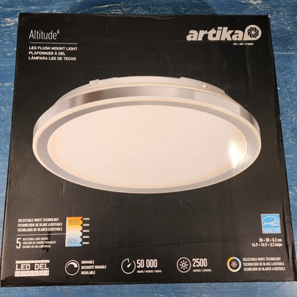 Artika Altitude LED Flush Mount 15" Light 5CCT Black Colors OPEN BOX