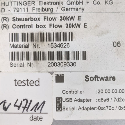 Huttinger Elektronik Trumpf Steuerbox Box 1534626 Controller Liefer 800906901