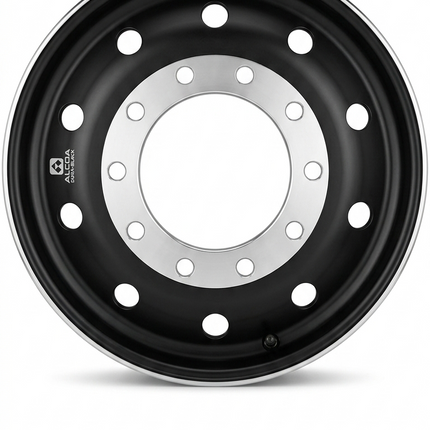 22.5" x 12.25" Alcoa Aluminum Wheel DURA-BLACK Hub Pilot 10 Bolt Holes 285.75mm - getexcess
