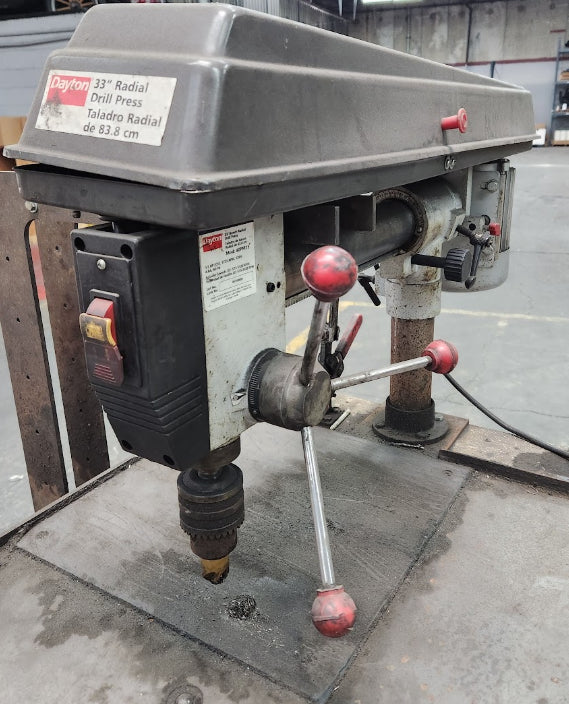 Dayton 33" Radial Bench Drill Press Belt Drive 1/2 hp 120 V 5 Speed 40PM15