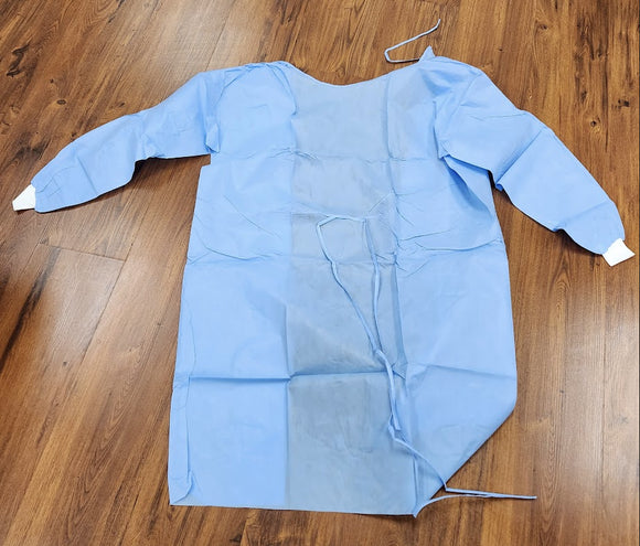 Non Medical Isolation Gown Blue Elastic Cuff Evolite CASE of 100 PCS