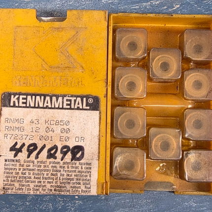 Kennametal KC850 Insert Set of 5 Pcs RNMG43