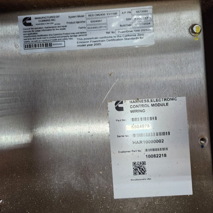 Cummins 6504978 EV Kit Harness ECM Wiring Electronic Control Module 10082218