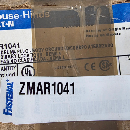 Crouse Hinds AR Receptacle AR1041 100-Amp Pin/Sleeve 100a 4w 4p 600vac