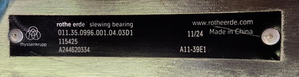 Slewing Ring Turntable Bearing 3000 Series A11-39E1 Four-Point Contact External Gear 34.38 in ID 45.78 in OD 3.63 in Width - getexcess