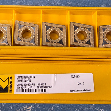 Kennametal KC9125 Insert Set of 5 Pcs CNMG642RN