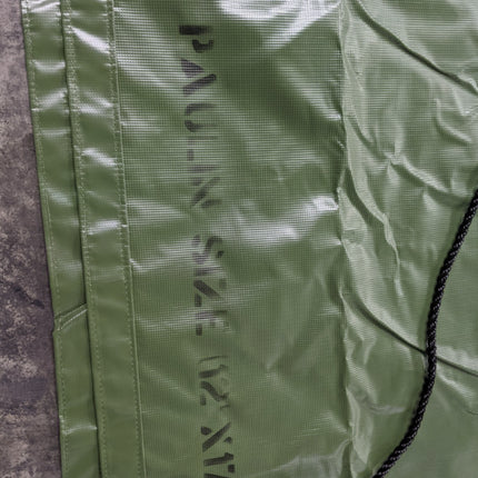 Military Surplus Ammo Tarp GREEN 12' x 17' Tie Ropes and Grommets Cover Tent Trailer