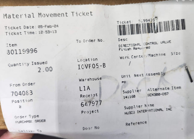 Husco SCX300 D57 Manitowoc 80119996 Closed Center Load Sense Sectional Valve Hydraulic