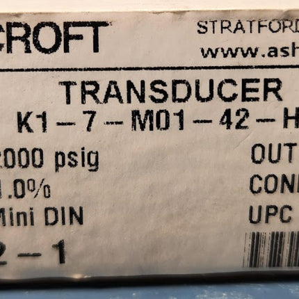 K1-7-MO1-42-HM Ashcroft K1 Industrial Pressure Transducer
