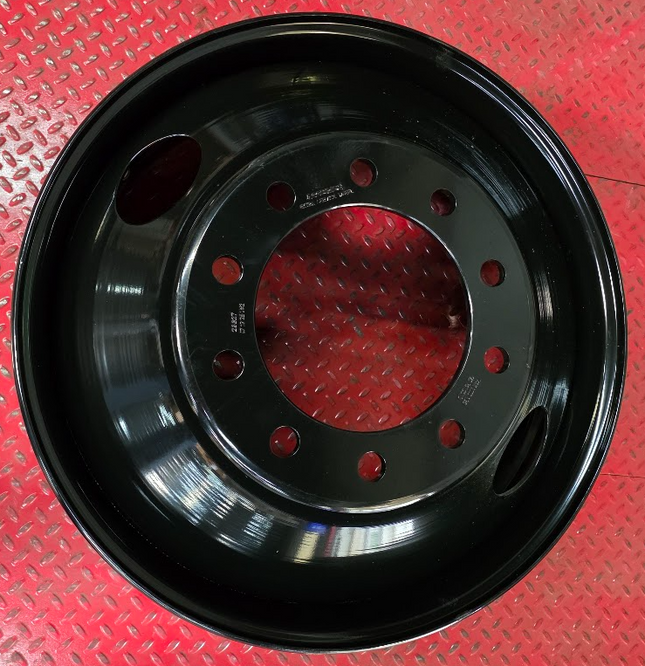 Accuride 24.5 x 8.25 Tubeless Powder Black Steel Wheel 2HH Hub-Piloted