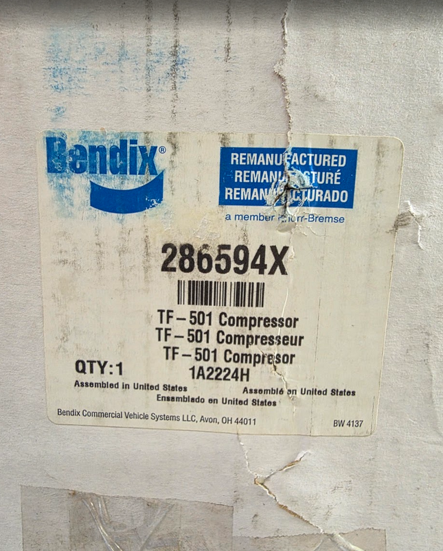 286594X Bendix TF-501 Air Compressor - getexcess