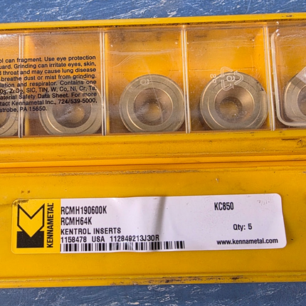 Kennametal RCMH64K Insert Kentrol KC850 Set of 5 Pcs RCMH190600K