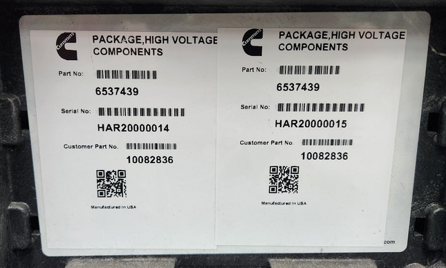 10082836 EV Kit Harness Package High Voltage Components Cummins 6537439 194 kWh