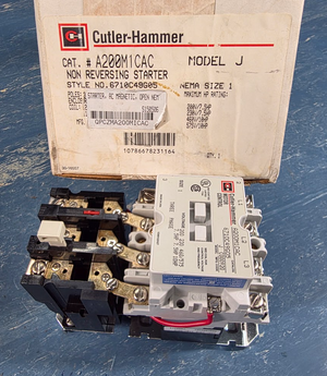 Cutler Hammer Non Reversing Starter A200M1CAC A200 Size 1 Open 3 Pole 120V 60HZ Coil