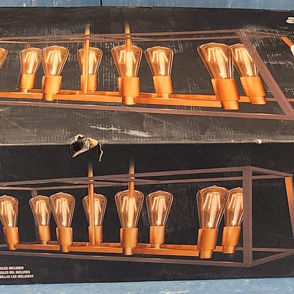 Carter Long Pendant By Artika 8 Bulb Gold Black OPEN BOX