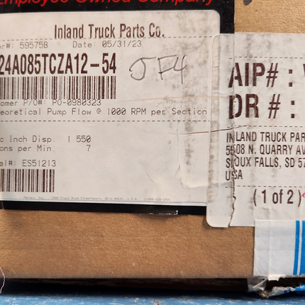 P124A085TCZA12-54 Permco Reman 124 Series Theoretical Pump Flow 1000 RPM 7GPM