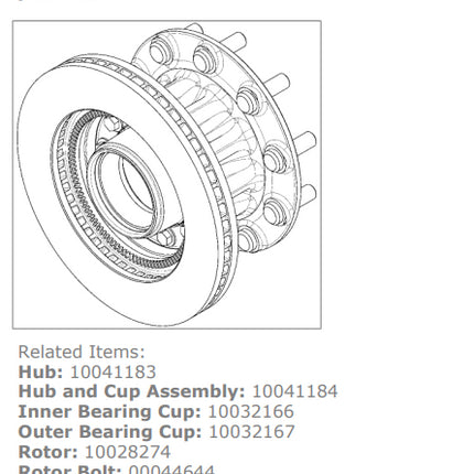 Hub & Rotor Assy Steer ABS Front Axle HYD BRK PF ROTOR ALUM WHL