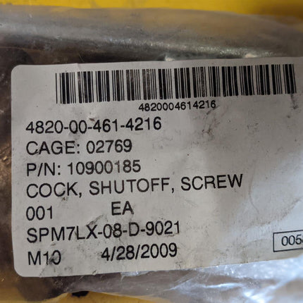 3/4” x 3/4“ NPT Solid Brass Cock Shutoff Screw 125 PSI 10900185 4820-00-461-4216 125 PSI