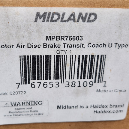 Midland Haldex MPBR76603 Air Disc Brake Rotor Transit Coach U Type 10 Bolt 17.1" Dia - getexcess