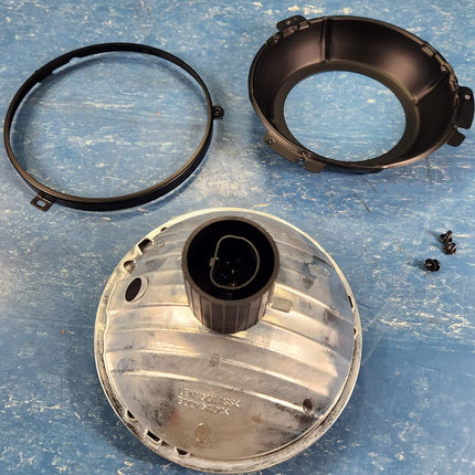 Headlamp Headlight Bucket Assy Round 7" 9007LL Bulb Glass Classic Conversion