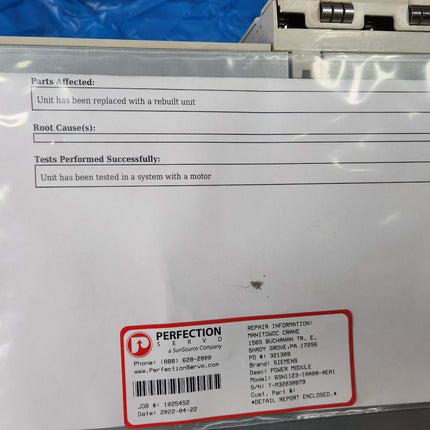 6SN1123-1AA00-0EA1 Seimens SIMODRIVE LT Power Module USED