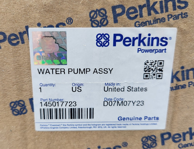 145017723 Genuine Perkins Water Pump Assy New Holland