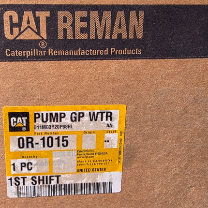 Genuine Caterpillar Reman Water Pump OR-1015