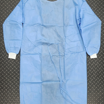 Non Medical Isolation Gown Blue Elastic Cuff Evolite CASE of 100 PCS - getexcess