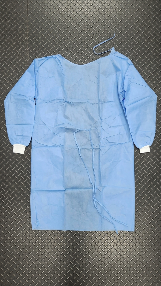 Non Medical Isolation Gown Blue Elastic Cuff Evolite CASE of 100 PCS - getexcess