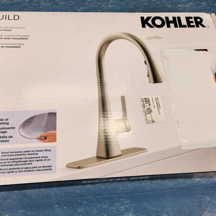 Kohler Guild Pull-down Kitchen Sink Faucet with Three-function Sprayhead Stainless Steel